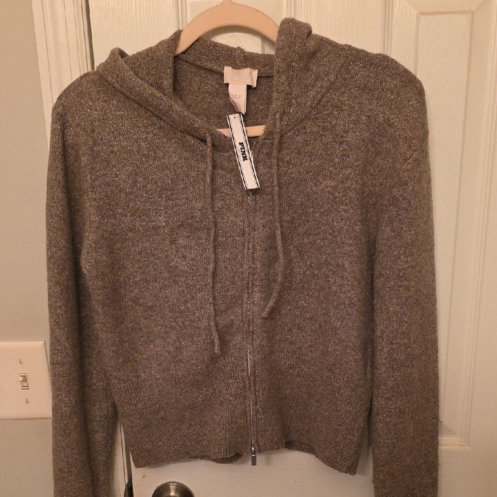 PINK Victoria's Secret Taupe Zip-Up Cardigan
